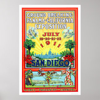 Poster Panamá - Exposição da Califórnia em San Diego 1911