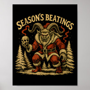Poster Pancadas da Temporada Krampus Papai Noel Gótico Fe