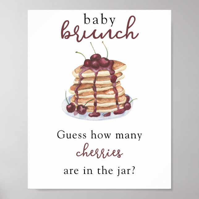 Poster Pancakes Chá de fraldas adivinha quantas cerejas (Frente)