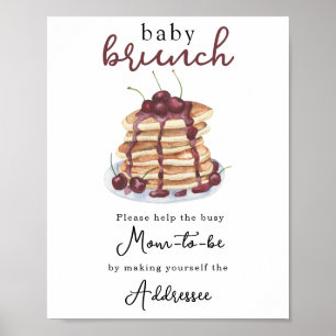 Poster Pancakes chá de fraldas Mãe para ser endereçada