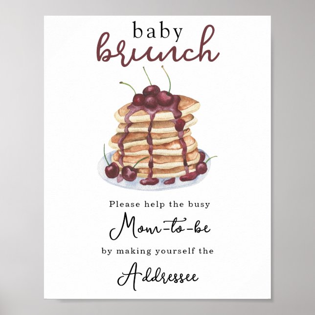Poster Pancakes chá de fraldas Mãe para ser endereçada (Frente)