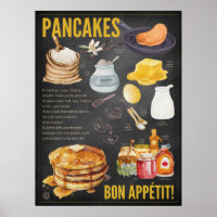 Pancakes Recebe Arte de Cozinha Chalkboard