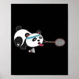 Poster Panda Animal Badminton Shutles
