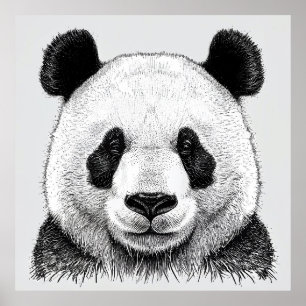 Poster Panda Bear Natureza Selvagem Arte Animal Ilustraçã
