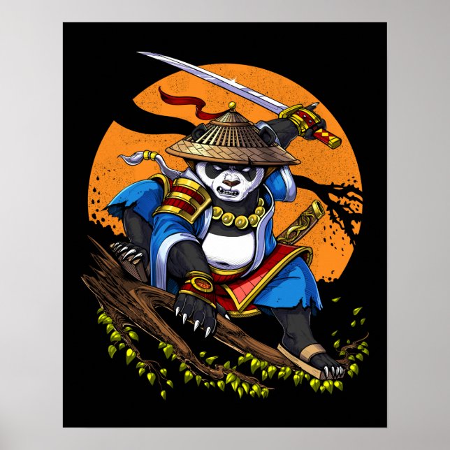 Poster Panda Bear Samurai Ninja (Frente)