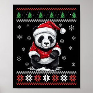 Poster Panda Bear Ugly Christmas Xmas For Adults Kids