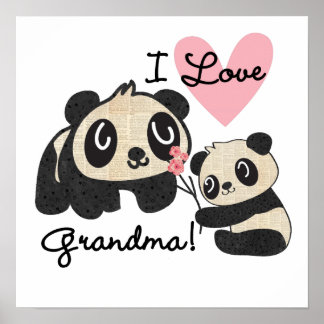 Poster Panda Bears I Love Grandma