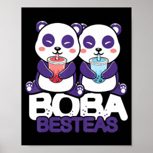 Poster Panda Boba Bubble Tea Anime Kawaii Neko Girls