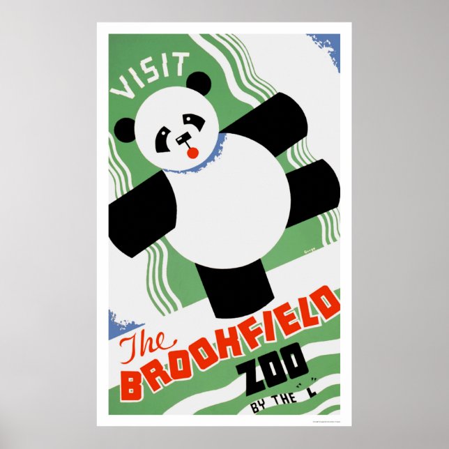 Póster Panda Brookfield Zoo 1938 WPA (Frente)