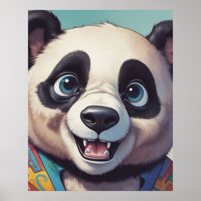 Poster Panda Cartoon Drawing Art (Frente)