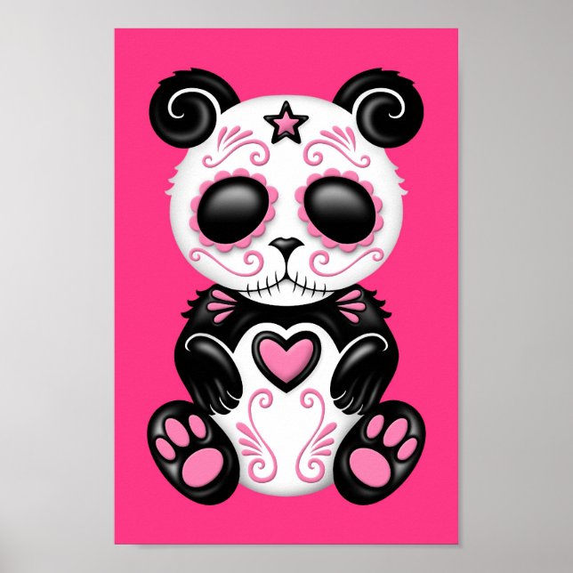 Poster Panda de Açúcar Zombie Rosa (Frente)