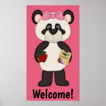 Poster Panda de Boas-Vindas à Escola
