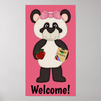 Poster Panda de Boas-Vindas à Escola