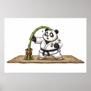 Poster Panda de Karatê Engraçado Falha nas Artes Marciais
