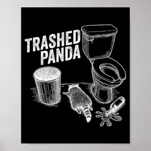 Poster Panda Destruído Funny Racoon Bêbado