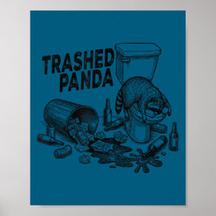 Poster Panda Destruído Macaco Bêbado Engraçado