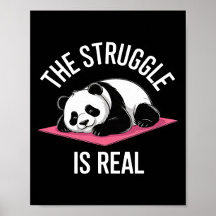 Poster Panda engraçado vintage ioga ginásio exercício a l