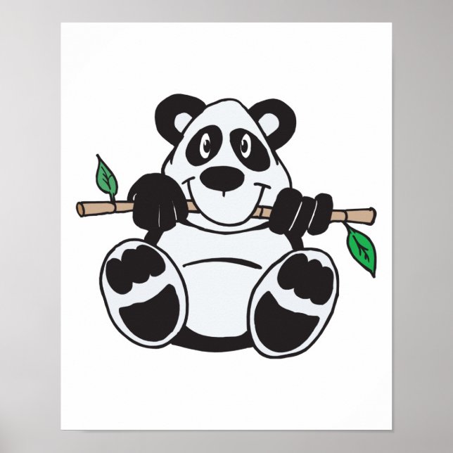 Póster panda fofa pendurada no galho (Frente)