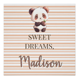 Póster Panda Fofo Personalizado Sonhos Doces