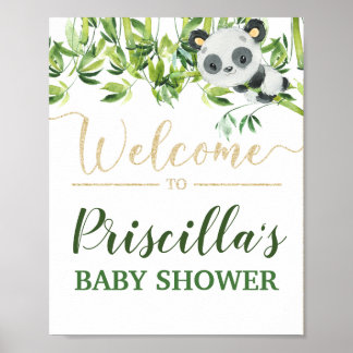 Poster Panda Gênero Chá de fraldas Neutro Bem-vindo