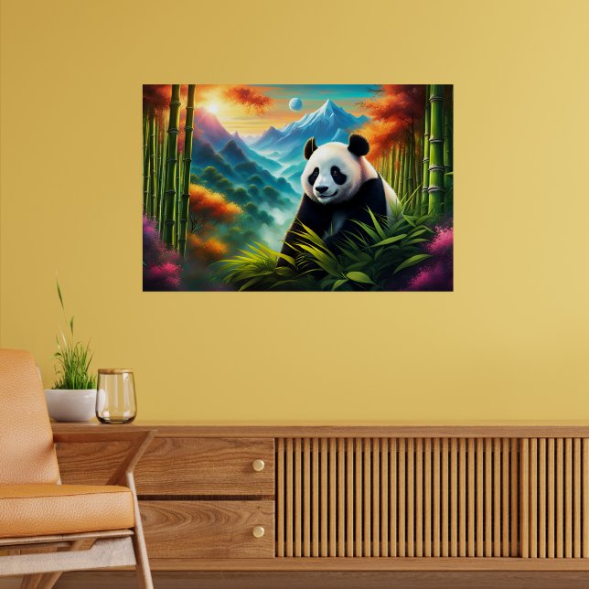 Poster Panda gigante na floresta de Bamboo na montanha (Sala de Estar 2)