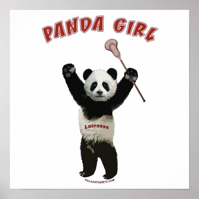 Póster Panda Girl Lacrosse (Frente)