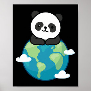 Poster Panda Mãe Terra Dia Engraçado Para O Ambiente Plan