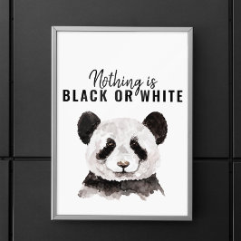 Poster Panda Negra E Branca Moderna Engraçada Com Citação