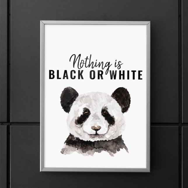 Poster Panda Negra E Branca Moderna Engraçada Com Citação (Criador carregado)
