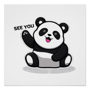 Póster panda pequeno fofo