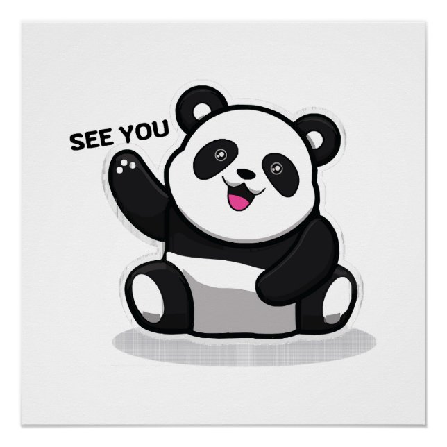 Póster panda pequeno fofo (Frente)