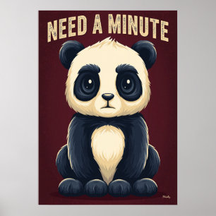 Poster Panda Precisa de um Minuto – Arte de Personagem de