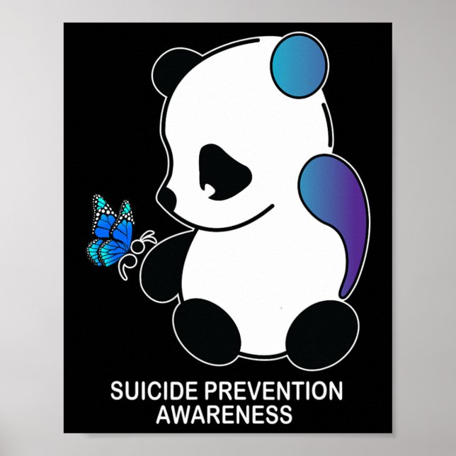 Poster Panda Semicolon Borboleta Prevenção Suicídio Aware (Frente)