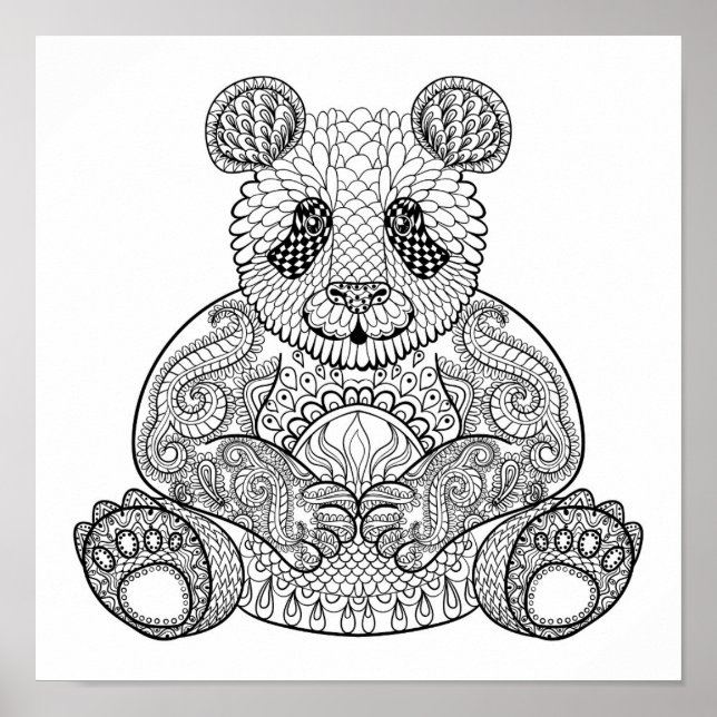 Poster Panda tribal inspirada 2 (Frente)