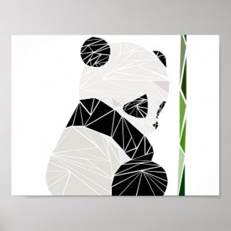 Poster Panda triste geométrica