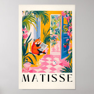 Poster Panda Vermelha Em Um Banheiro, Arte De Muro De Ban