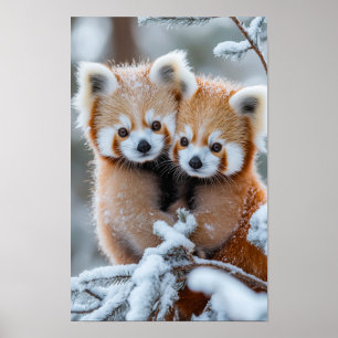 Poster Panda Vermelho Animal Selvagem Em Um Ambiente Natu