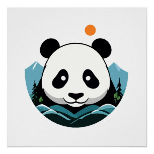 Póster Panda Vetor Art Animal Modern Urban City Graphic
