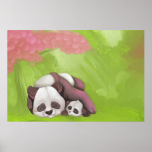 Póster Pandas do sono