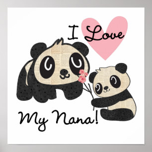 Poster Pandas I Love My Nana