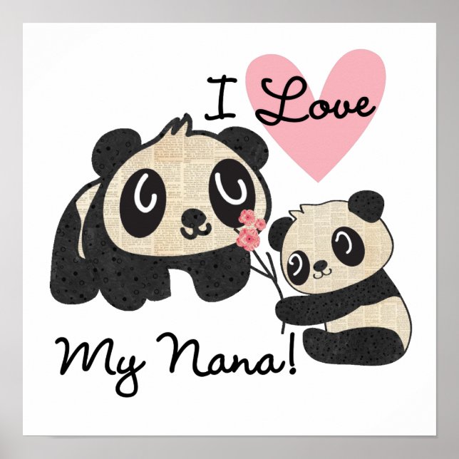 Poster Pandas I Love My Nana (Frente)