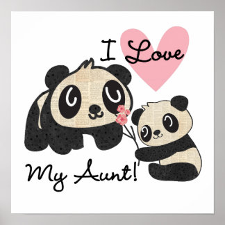 Poster Pandas I Love My tia
