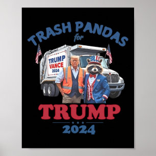 Poster Pandas Lixo Sujo Trump Para Trump 2024 