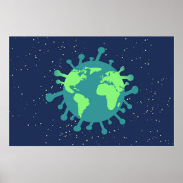 Poster Pandemia Global (Partícula Vírus) (Doença Viral)