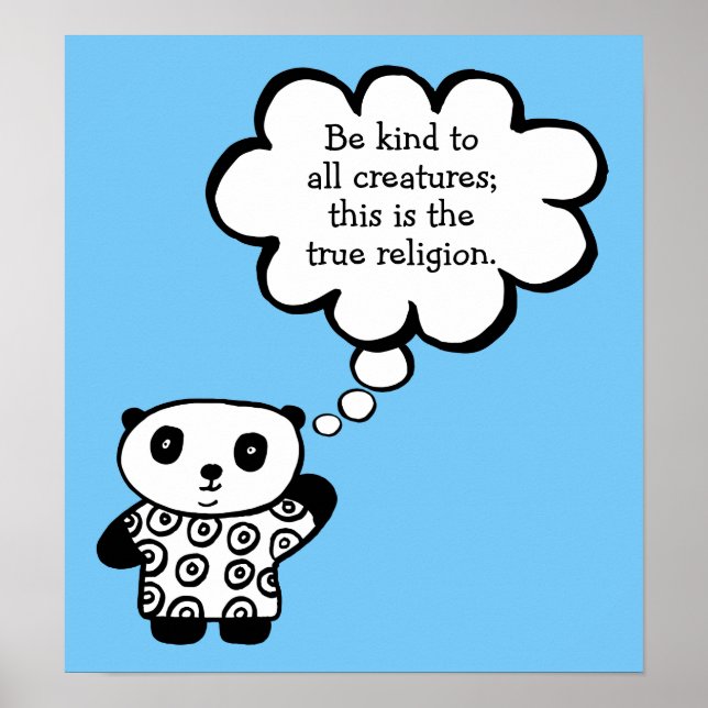 Póster Pandy the Panda Buddhist Be Kind Cote (Frente)