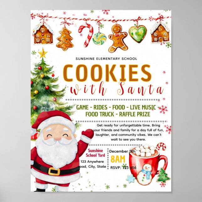Poster Panfleto de angariação de fundos com cookie com pa (Frente)
