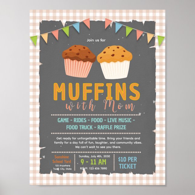 Poster Panfleto de captação de recursos com muffin editáv (Frente)