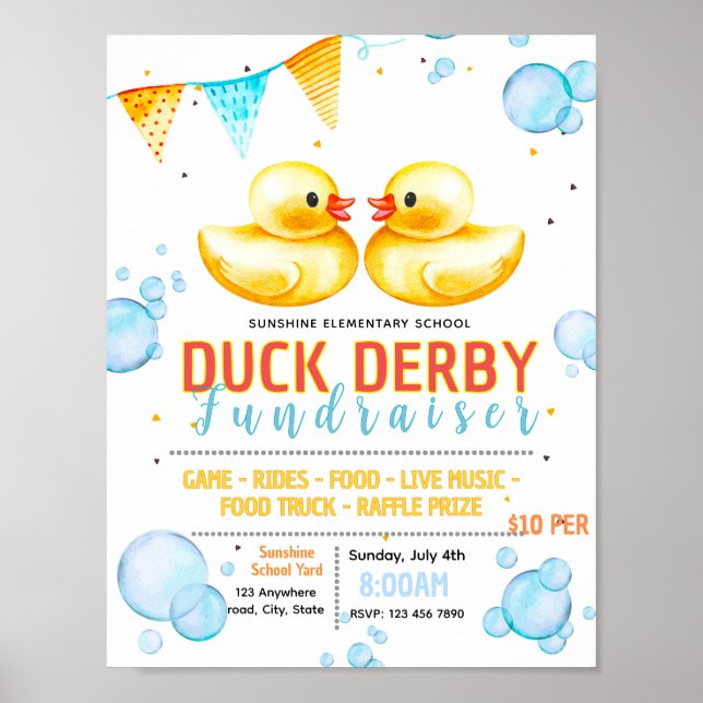 Poster Panfleto de captação de recursos para derby de pat (Frente)