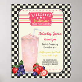 Poster panfleto de menu de milkshake para restaurante