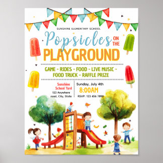 Poster Panfleto de playground de picolé editável